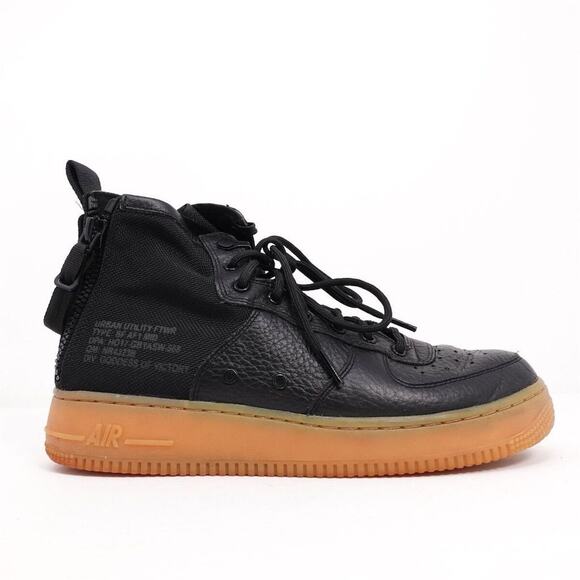 Nike SF Air Force 1 Mid Men's Black Gum High Top Sneakers Size 10.5 (917753-003) - Picture 1 of 7